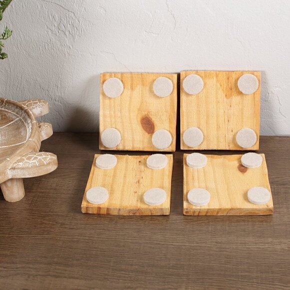 Handmade Wooden Anchor Coasters (Set of 4) Nautical Beach Decor Gift - Picture 3 of 4